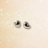 Japanese Crafted 18K Gold Heart Stud Earrings
