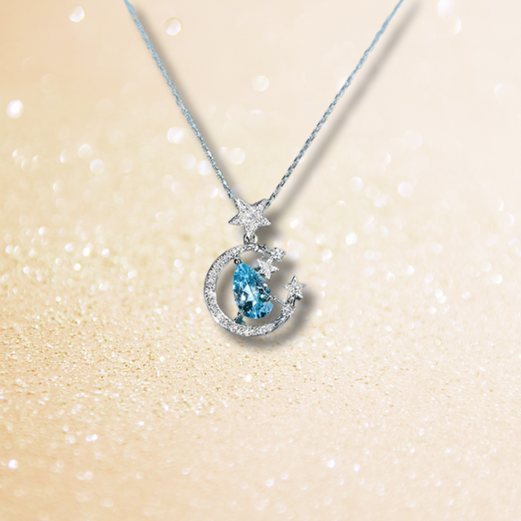 Aquamarine Starry Necklace