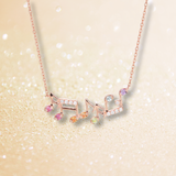 Gemstone Musical Note Necklace
